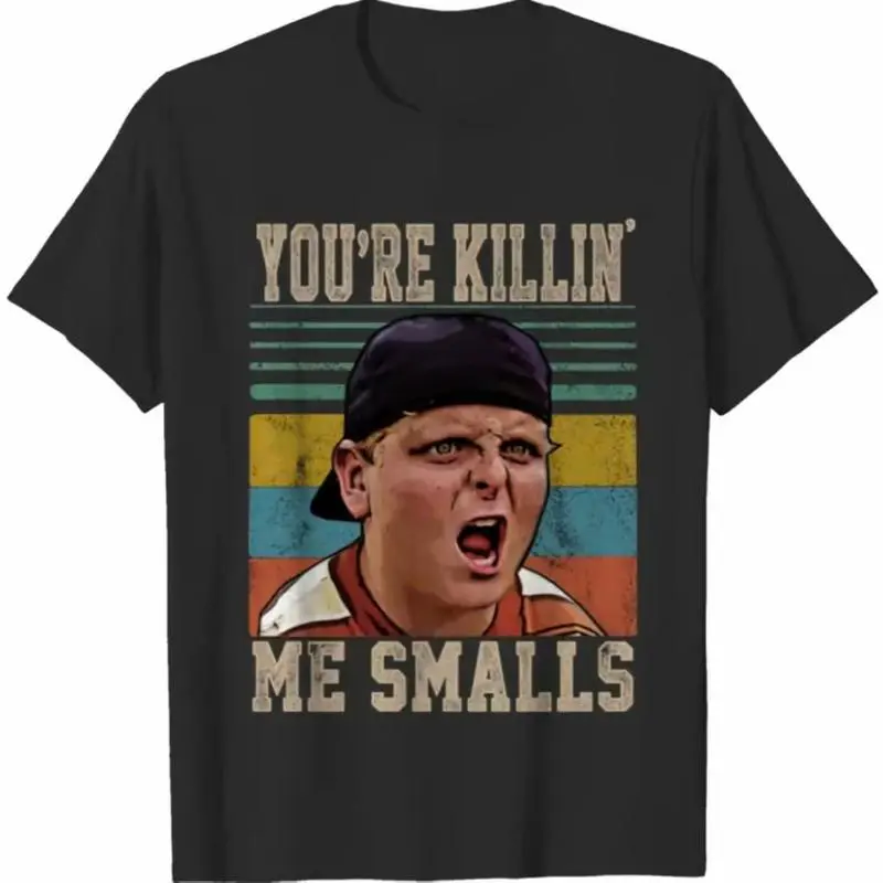 Men's Classic 100% Cotton Short-Sleeve Round Neck Soft Sandlot Graphic T-Shirt - Figure-Flattering Unisex Summer Top, The Sandlot "You're Killing Me Smalls" Menswear Tee, Tshirt, Shortsleeve, Fabric, Casual, Streetwear, Sandlot Quote Embroidered Love