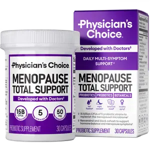 Physician's Choice Menopause Total Support Probiotic for Women with 15B CFUs, Prebiotic Fiber & Resveratrol - Support Hot Flashes + Digestive Health