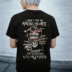 A-"Don't Try to See Through Me" — Women's T-Shirt featuring a Skull Girl Print; Exquisite Tattoo-Inspired Style; Perfect for Summer Outfits, Fashion Styling, and Streetwear Trends; Vintage-Style Printed Tee for Women — Comfortable Summer Wear.
