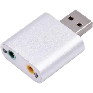 USB Audio Adapter with 3.5mm Speaker/Headphone and Microphone Jacks, Plug and Play, No External Drivers, Campatible with Windows, Mac, Linux and Chromebook