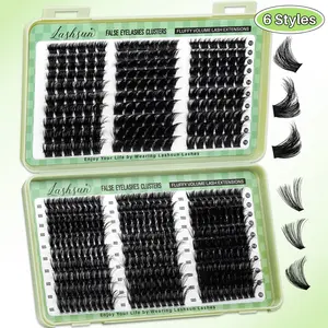 Lashsun 460pcs D Curl False Eyelashes, 10-18mm Mixed Length, Volume & 3D Effect, Soft and Comfortable, Long-Lasting, Easy Apply for Makeup