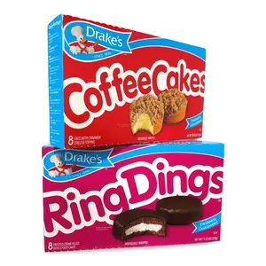 Drake's Coffee Cakes & Ring Dings Combo Pack   8 Count Box | Pack of 2 (16 Total Snack Cakes)