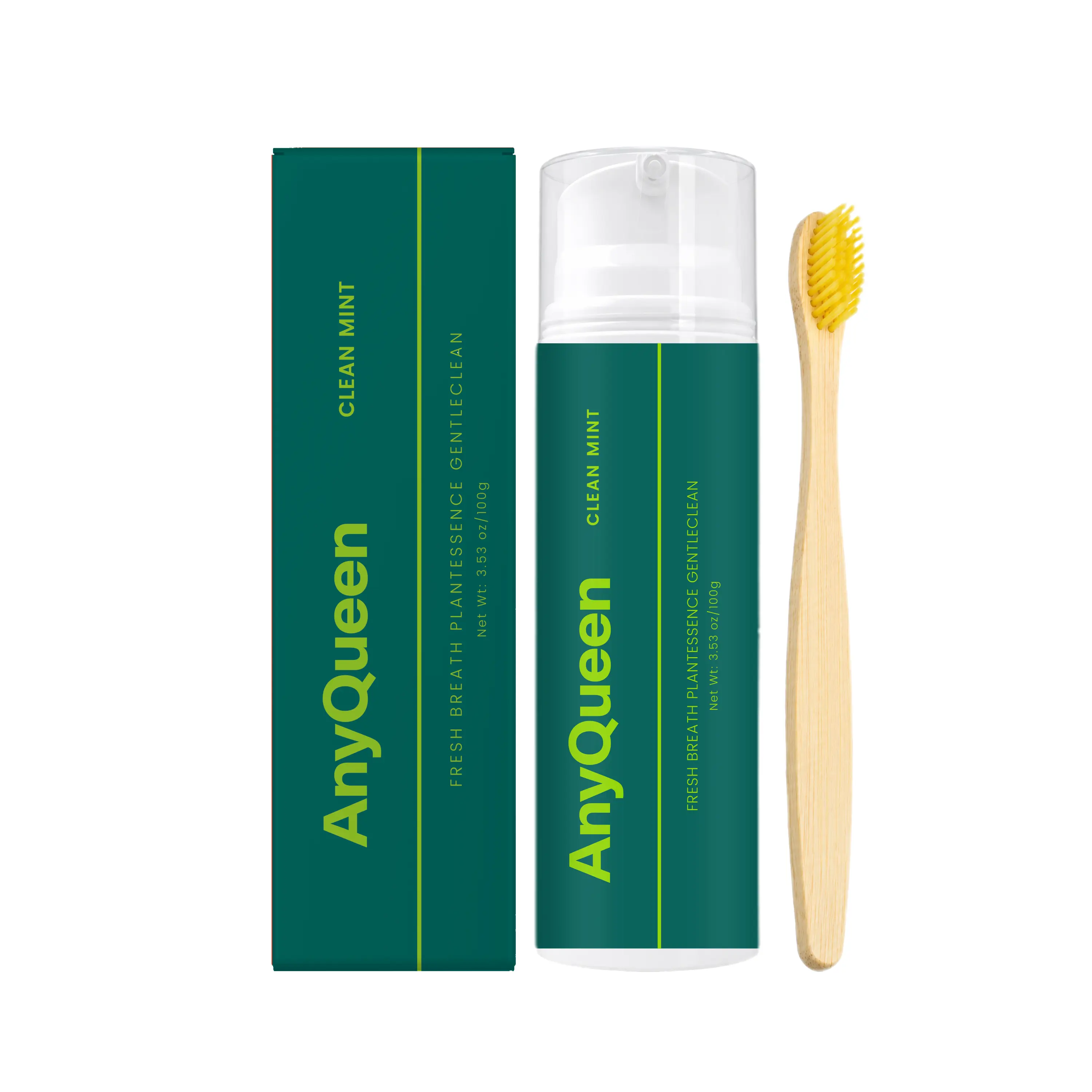 AnyQueen Brightening Toothpaste for Stain Removal & Fresh Breath, Mint Toothpaste with Plant-Based Gentle Clean