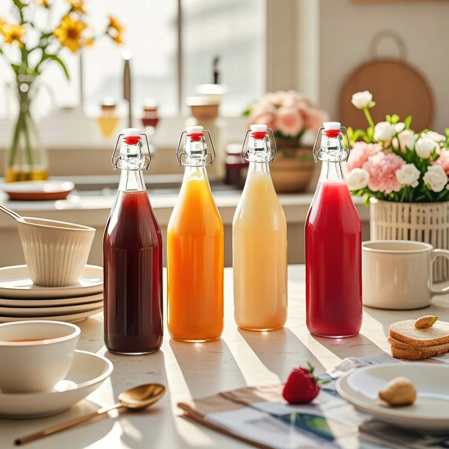 1 PCS BrewBuddy 1L Glass Bottle – For Tea, Juice & More