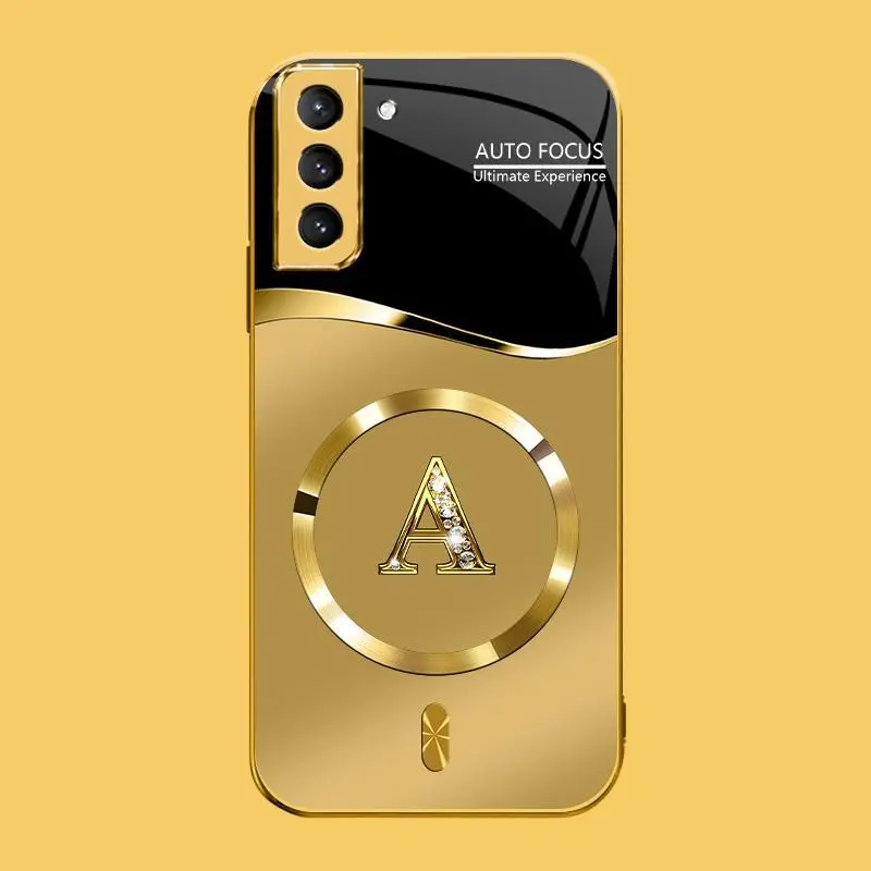 High-End MagSafe Smartphone Casing for Galaxy S21 5G - 26 Letter Options, Printed (Non-3D) Pattern, Handheld Device Protection, YM99, Devices