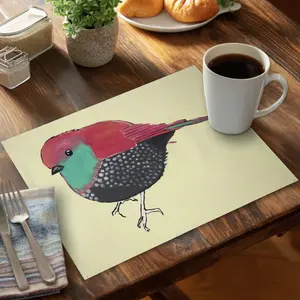 Begin Home Decor CPPM1418D54W01 14 x 18 in. Little Purple Bird Pink Polyester Placemat - Bedroom Decor