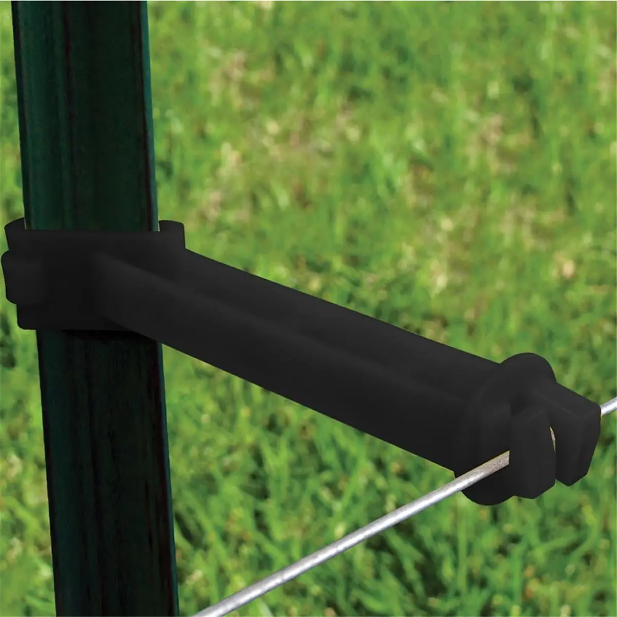 212 MAIN Snap-On 5 in. T-Post Extender - Black HDPE Wire Insulator, Special Wrap Design, Secures Insulator to Post, Outdoor Home Improvement Garden Raised Bed Accessory