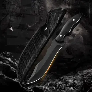 Stainless Steel Straight Knife With Carved Leather Sheath Outdoor Knife-Perfect For Outdoor,Fishing,Camping and Hiking,Outdoor Jungle Knife,Premium Carbon Steel Blade,Carving Tool,Carving Accessories