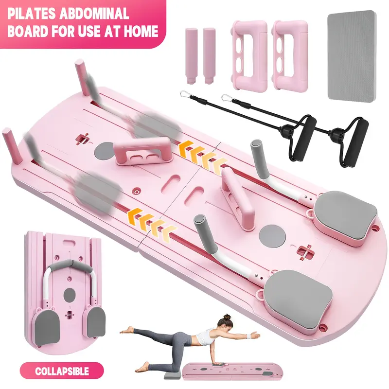 Summerwins 8-in-1 Multi-Use Collapsible Pilates Board - 24 Anti-Slip Feet, Small-Space Fit, Compact Storage - Yoga Fitness Equipment for Home Gym Pilates Workouts