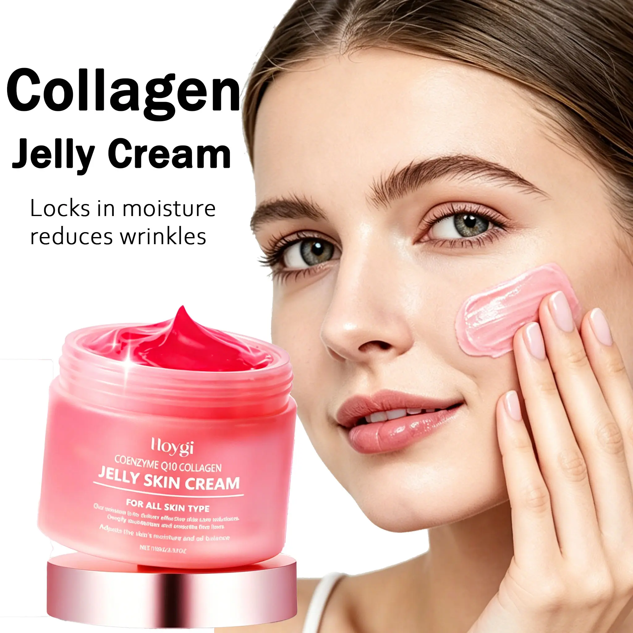 Collagen Firming Facial Massage Cream with Jelly Texture that Hydrates Dry Skin, Supports Wrinkle Prevention for a Youthful Skin Complexion, Moisturizer, Lightweight