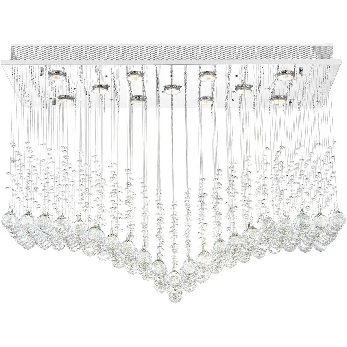 CWI Lighting Twinkle 11 Light 17 inch Chrome Flush Mount Ceiling Light 6610C36C