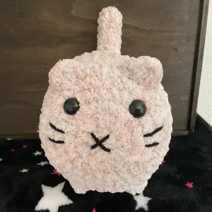 Handmade Crochet frosty pink Loaf Cat