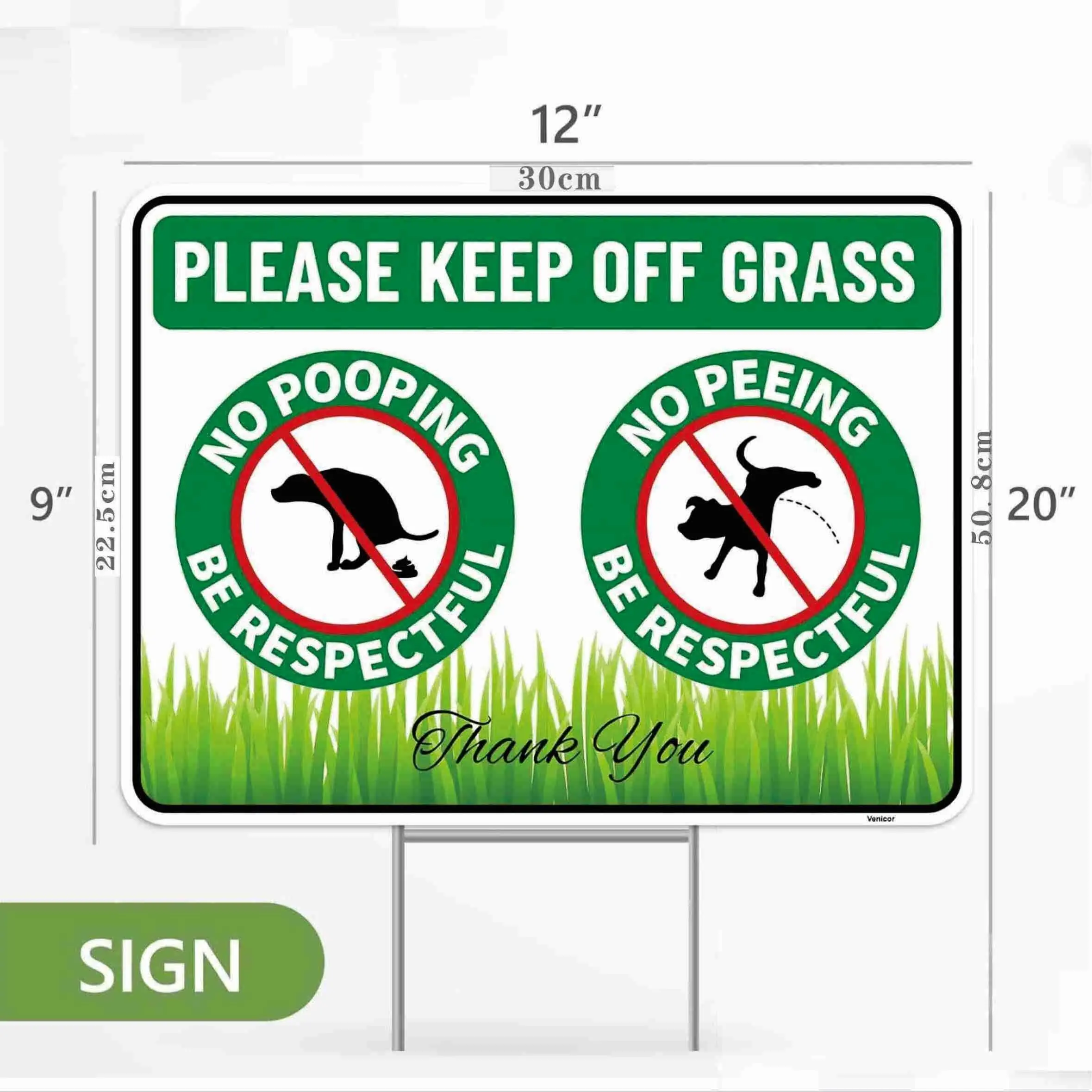 "No Urination" Dog Sign With H Metal Stake, 12 Inches By 9 Inches Corrugated Plastic Yard Sign Keep Dogs Away From The Lawn Contain Insect Repellent For Dog Grass Yards