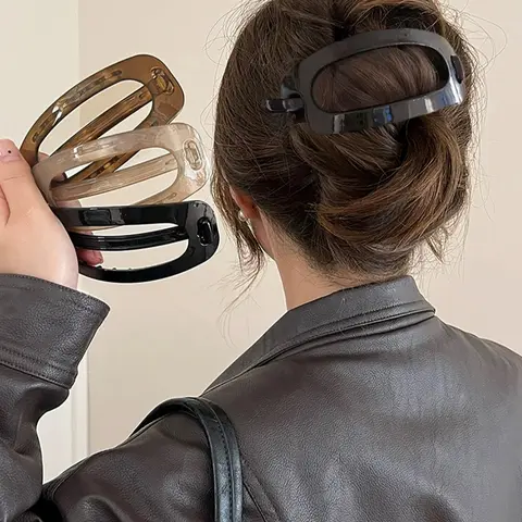 Simple Plain Color Hair Clip, Casual Versatile Hair Accessories for Women, Minimalist Hair Clip Suitable for girls, Fashion Accessories for Party, Daily Wear, Ponytail Claw Clip, Hair Claws, Hair Claw Clips, Hairclips