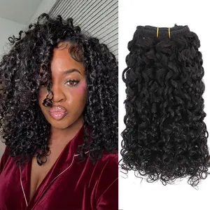 BINF PiXie Curly Human Hair Bundles 100% Unprocessed Brazilian Virgin Human Hair Bundles 1/3/4 Bundles PiXie Curly Weave Hair Extension for Women Natural Black Color outdoorfun