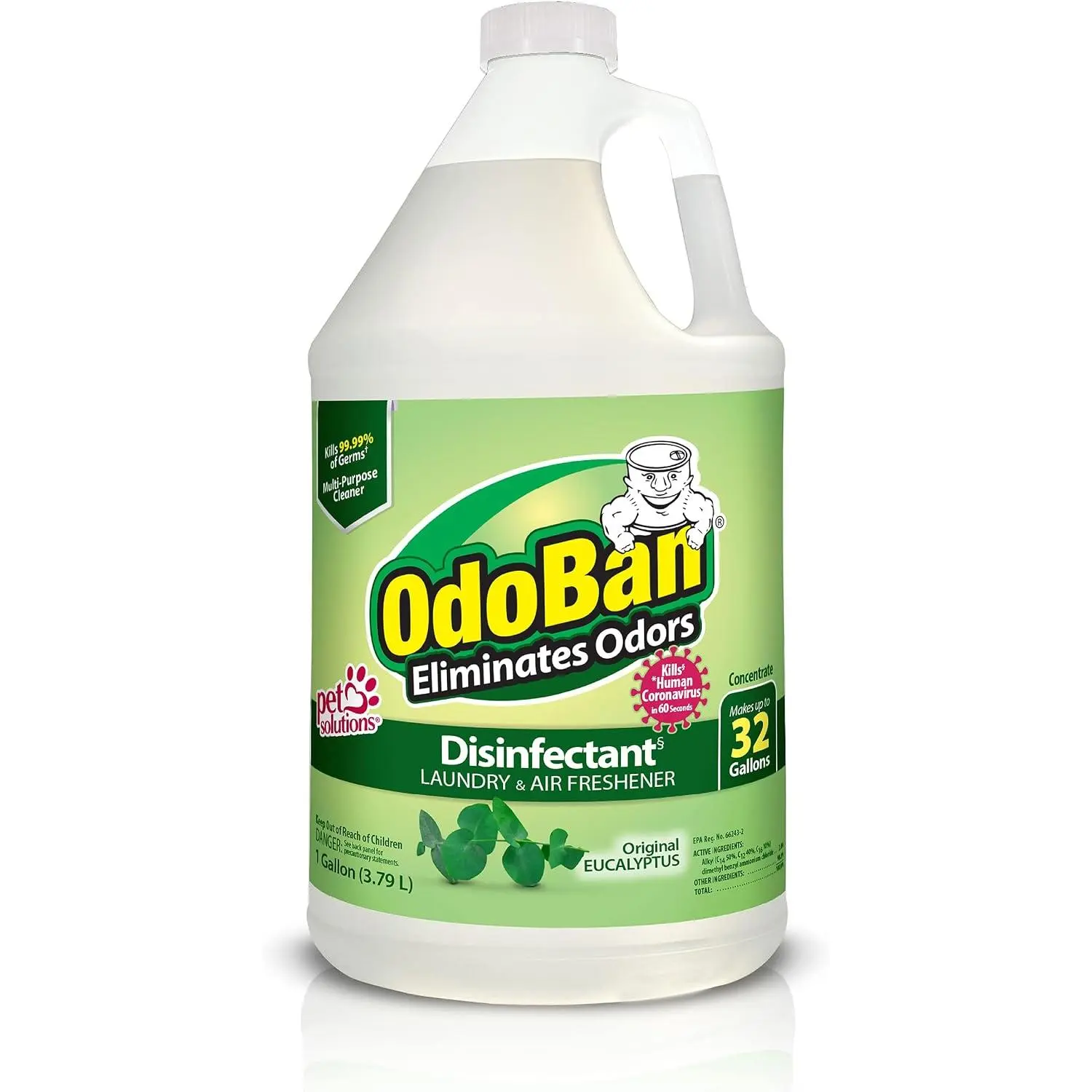 OdoBan Concentrated Disinfectant, Odor Eliminator & All-Purpose Home Cleaner, Original Eucalyptus 1 Gal