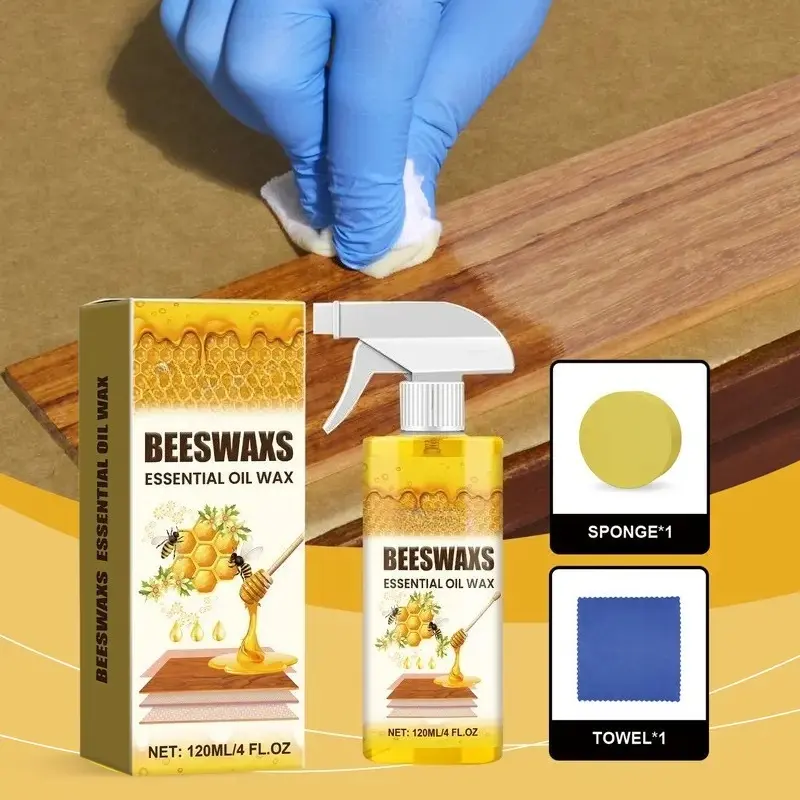 Wood Polishing Beeswax Spray, Furniture Polishing, Color Protection, Nourishing and Anti-dry Cracking Wood Spray