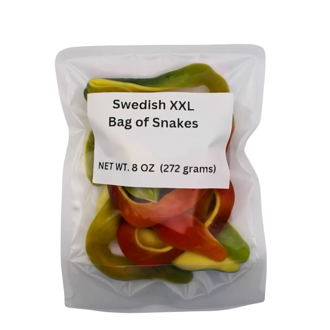 Swedish XXL Gummy Snakes - 8 oz bag - Large Gummy Snakes - Fruity Marshmallow - Bon Bon - Sweet Snack