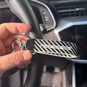 Jeep Renegade Keychain, Carbon Fiber Material, Multiple Colors Available, Compatible with All Keys, Durable & Stylish Design