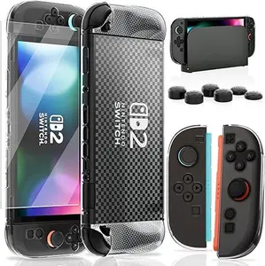 Switch 2 Case for  Switch 2 Model 2025,Dockable Cover Hard  Protector Case for Switch 2 Grips, Switch 2 Console and Accessories with Thumb Stick Caps
