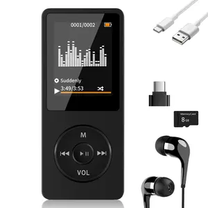 HiFi Bluetooth 5.2 MP3 Player (Tech Gadgets, Gadgets) – 2.4" Screen, Voice Recorder, FM Radio, E-Book, Expandable Memory, Included Earphone for Sports Runners (Musical Educational Toy)