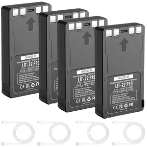 4 Pack LIT-22 Battery 7000mAh Rechargeable Lithium Batteries for SPYPOINT Trail Camera - Compatible with Flex-M, Flex G-36, Flex-Plus, Flex-S Cellular Trail Cameras (Includes Type-C Cable)