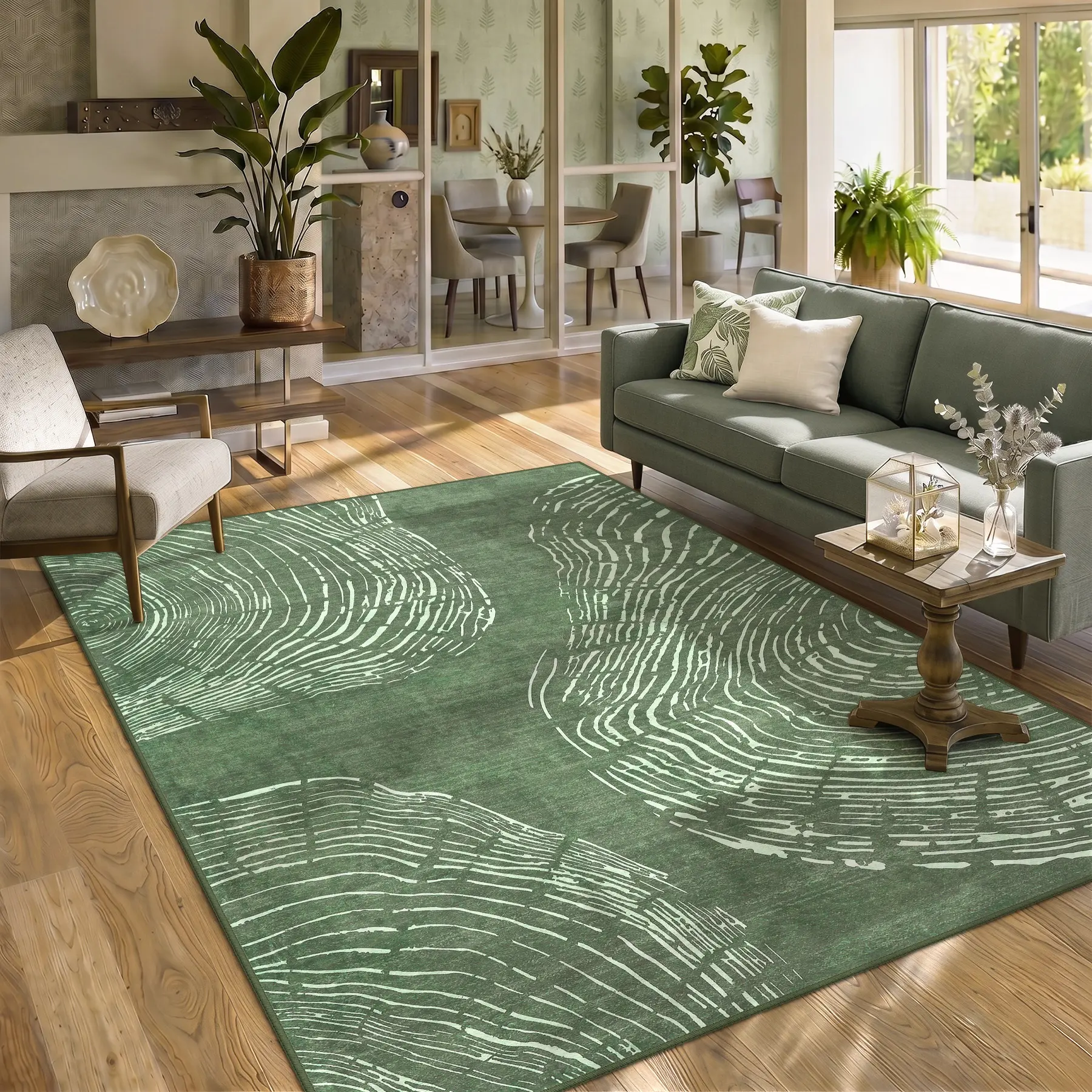 Tribesigns 5x7/8x10 Abstract Machine Washable Area Rug, Soft Boho Minimalist Non-Slip Low Pile Carpet, Oeko-Tex Certified homedecor