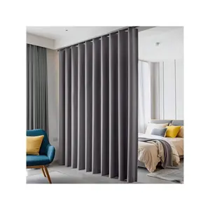 ARoom Divider Curtains, Blackout Ceiling Track Curtains With Hooks, Soundproof Floor-Length Curtains, Ideal For Ceiling Mounted Track Curtains, Wall Dividers For Room Dividers (Note Curtain Set, No Track, White, Beige, Light Grey, Dark Grey, Black W100xH8