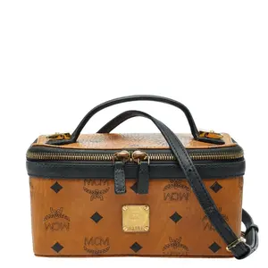 Pre-owned MCM Calfskin Tote Bags Visetos Monogram Leather 2way Bag
