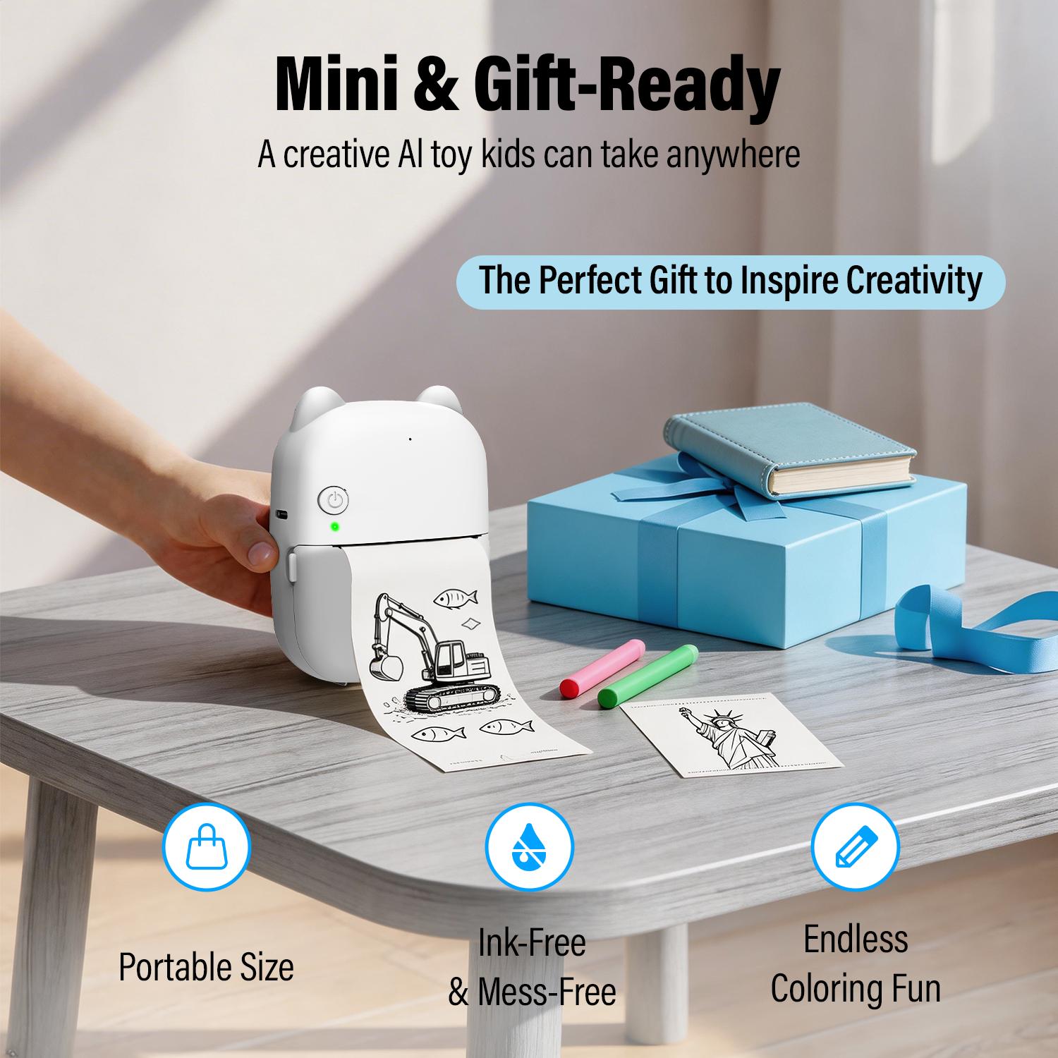 2026 Newest AI Voice Sticker Printer,Portable Mini M8 Printer - Connects Via An App,Inkless Thermal Photo Printer for iOS & Android, Ideal for Gifts, Study Notes, Labels & Receipts, Study Notes Printer | Compact Printer | Durable Plastic Printer