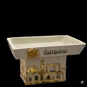 Samboosa Tray Food Tableware Dining Plate Set Gold Plate Square Tableware for Everyday Home Decor