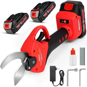 DENAZTL Electric Pruning Shears,Cordless Power Pruner with LCD Display, Brushless Motor Pruning Shears with 2000mAh*2 Rechargeable Batteries, 0.8-1.3 Inch Cutting Diameter for Garden Branch Tree Pruner Shrubbery Trimmer Tool Kit