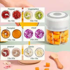 FLZH 250ML Electric Meat Grinder, Stainless Steel Blade, Strong Food Processor, Three Speed Mode, for Mixing Dough, Onions, Meat, Nuts, Fruits, Garlic, Vegetables