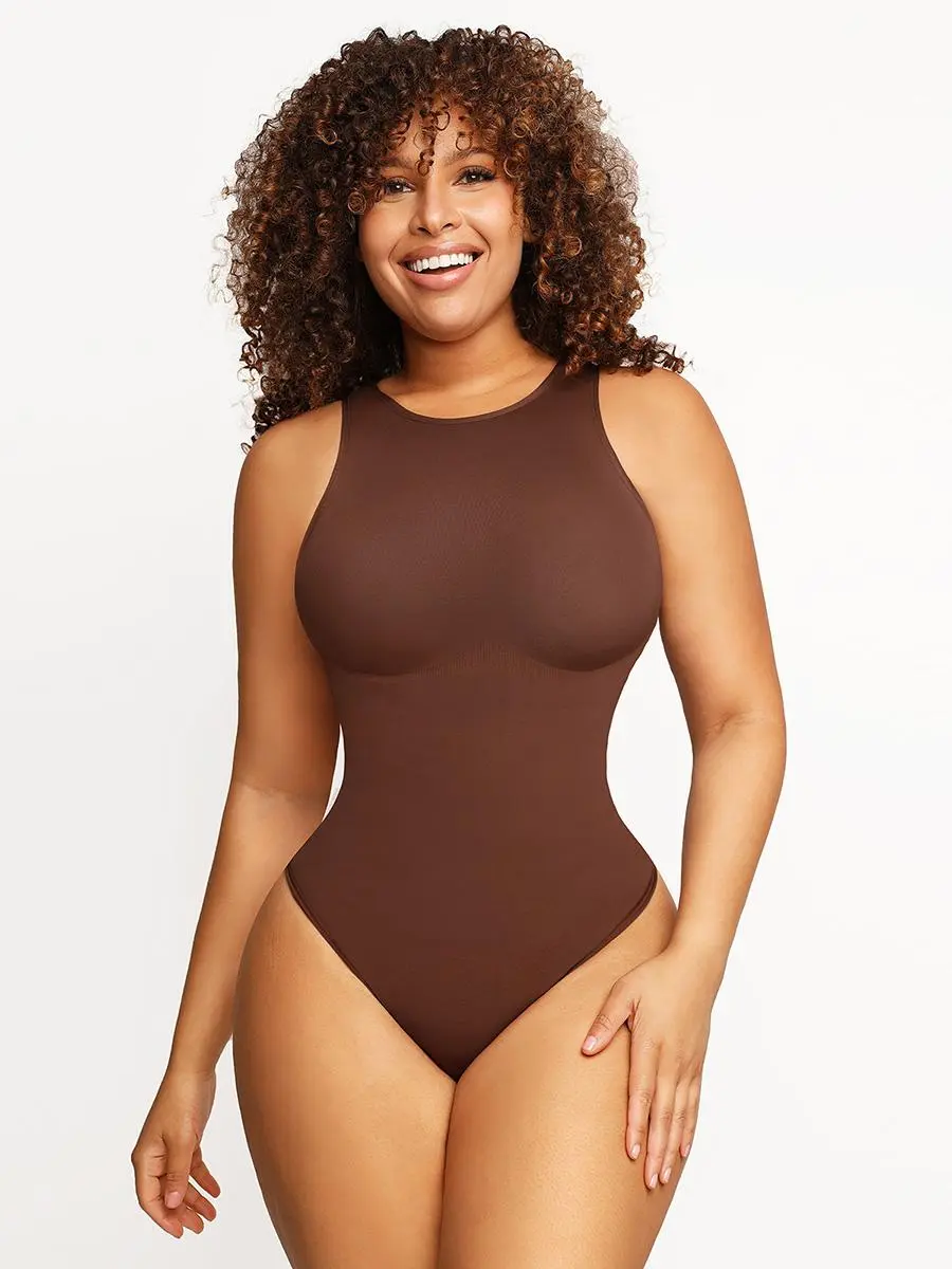 Body Sculpting bodysuit Tummy Control Shapewear Top, Seamless second skin high neck sleeveless bodyshaper Boned Sculpt Shapewear Womenswear