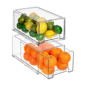 Sorbus Clear Large Stackable Pull Out Drawers