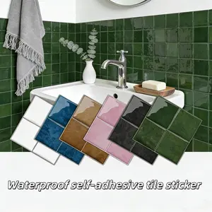 20 Self-Adhesive 3D Home Decorative Wall Stickers, Waterproof Oil-Proof Indoor DIY Wallpaper for Kitchen & Bathroom, Fireproof Moisture-Proof Soundproof