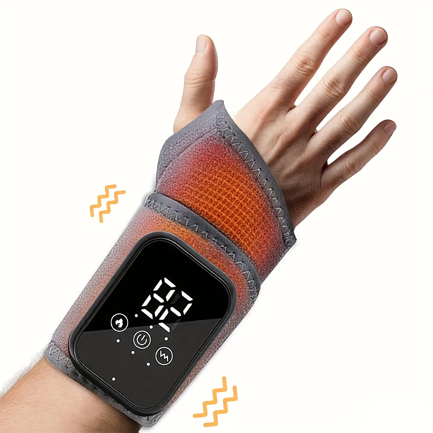 Heated Wrist Pad with LED Display - USB Rechargeable, Wireless Operation, Massaging Relief, Full Heat Coverage, Ergonomic Design, Portable Compact Joint Support & Muscle Relaxation Home Care Gift for Christmas, Halloween
