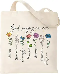 Aesthetic Canvas Bag - Cute Cloth Bags for Women - Book Tote - Reusable Graphic Cotton Bags