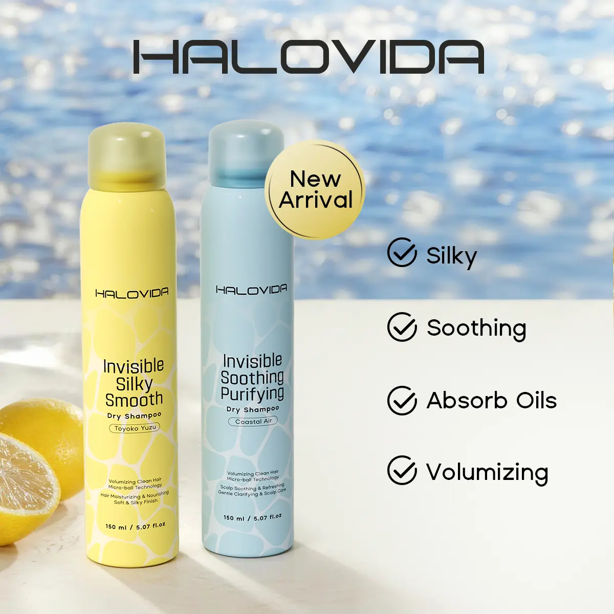 Halovida Instant Fresh Volume Boost Hair Dry Shampoo 5.07 FL.OZ. Refresh Hair and Absorb Oil Between Washes, Purifies scalp,Gentle,Balances oil,Long- lasting fresh volume,Locks in moisture,Boosts shine