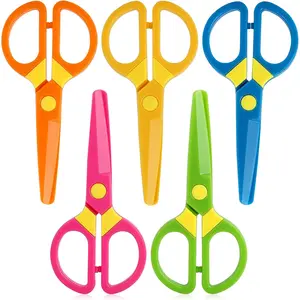 Safety , 5 count  Scissor for  , Right & Left Handed  Hand-Eye Coordination Development, Playdough Tools Paper  Activity, Art Craft Supplies