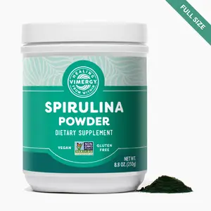Vimergy Spirulina Powder – Concentrated Plant Protein Supports Immune Health & Cardiovascular Function – Vegan, Kosher, Gluten-Free – 250g