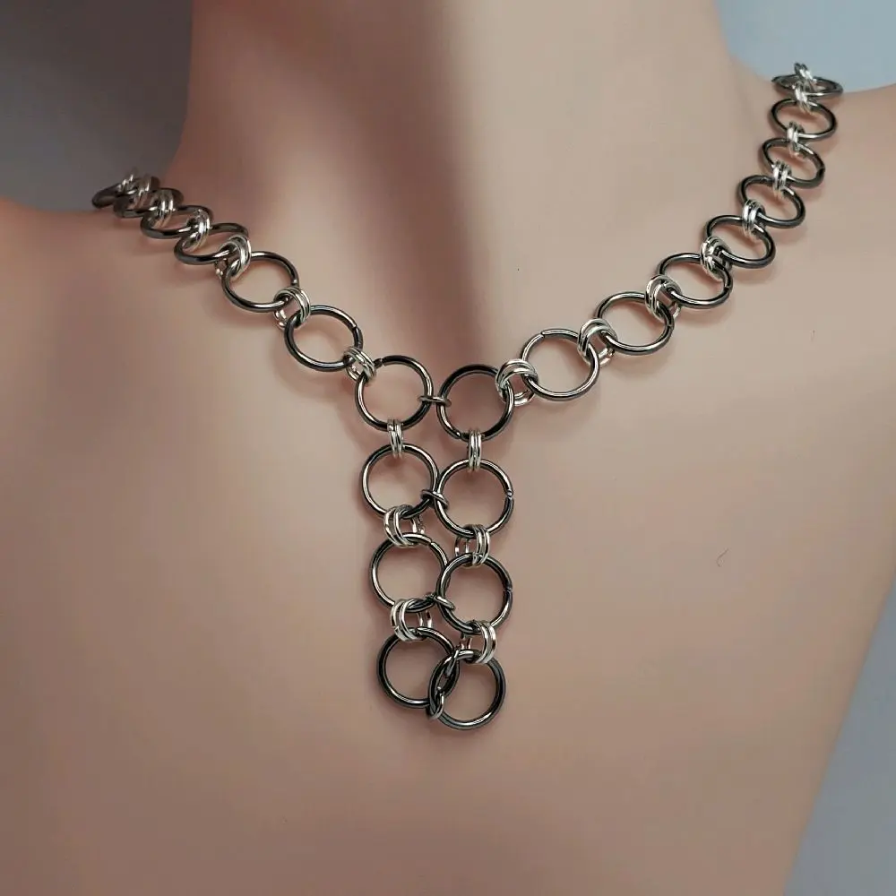 Stainless Steel Chainmaille Necklace - Adjustable Length - Durable & Stylish - Perfect for Everyday Wear