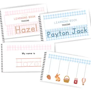 Tracing Little Learning Book Personalized - Reusable Kids Workbook with Tracing Lines, Handwriting Practice, and Free Dry-erase Marker