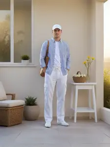 Men’s Loose Linen Casual Cargo Pants for Vacation and Home Use — Trendy Long Pants