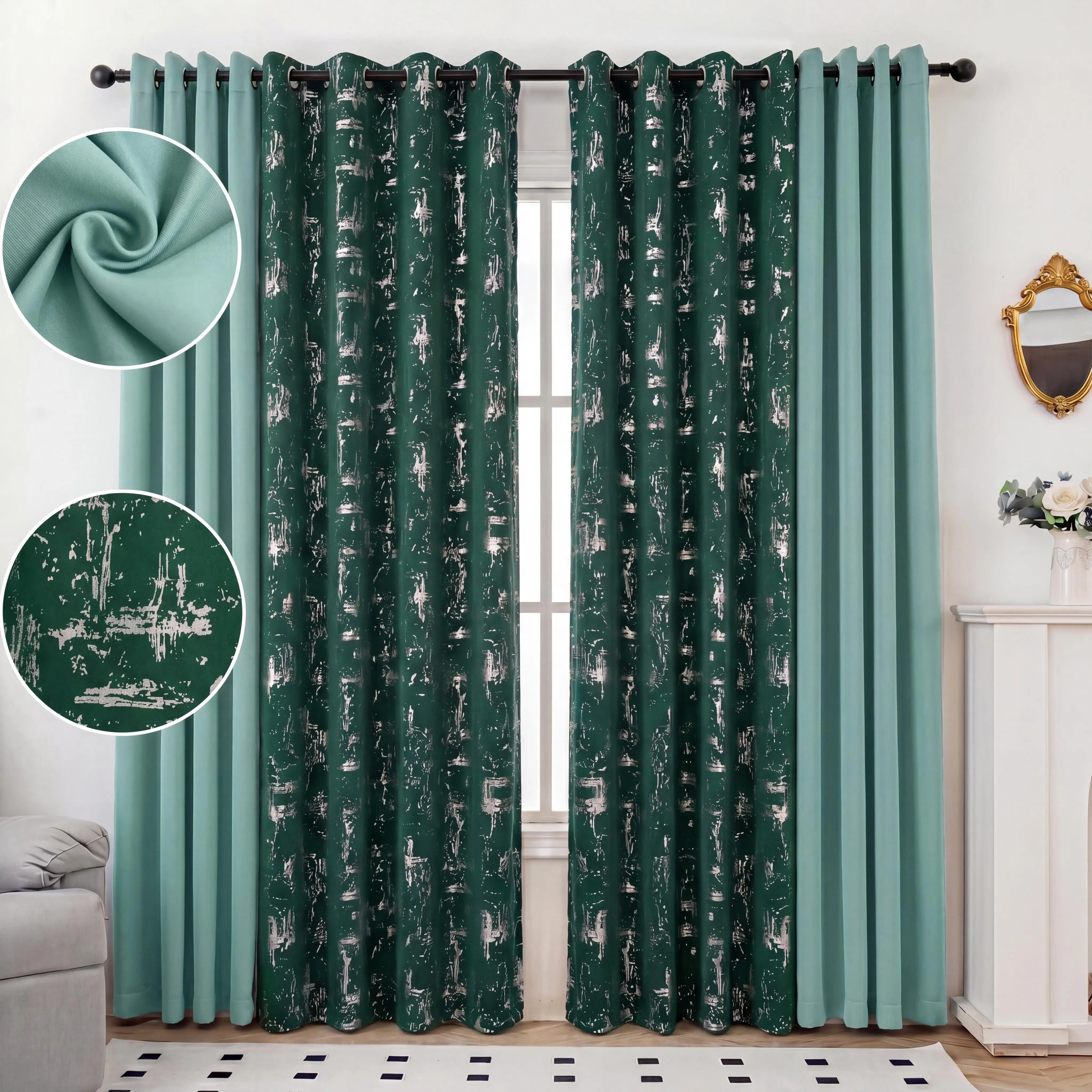 MINT GREEN+HUNTER GREEN