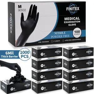 6Mil Heavy Duty Nitrile Disposable Gloves, Extra Strength Industrial Grade Puncture-Resistant Professional Work Cleaning for Mechanics Plumbing Construction Landscaping Gardening Farming Automotive Repair Painting Home DIY Tool, Fathersdaygift MemorialDay