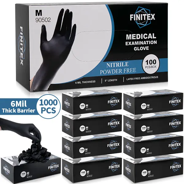 6Mil Heavy Duty Nitrile Disposable Gloves, Extra Strength Industrial Grade Puncture-Resistant Professional Work Cleaning for Mechanics Plumbing Construction Landscaping Gardening Farming Automotive Repair Painting Home DIY Tool, clean the kitchen