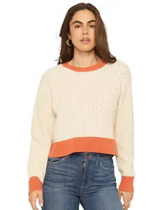 Cleo + Wolf Women's Women'S Colorblock And Stitch Sweater - Clfa25sw2-Snd