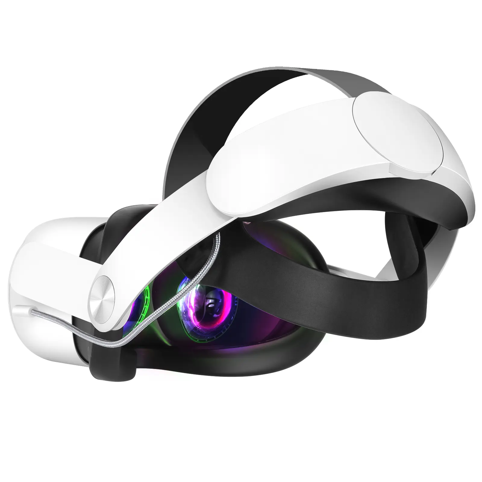 HURRA Durable VR Headset Battery Strap with 10000mAh Capacity for Oculus Quest 2, Adjustable Elite Strap, 8H Playtime, RGB Light, Comfort Support & Balance, VR Accessory for Immersive Experiences