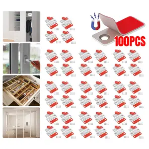 100 Packs Ultra-Thin Strong Magnetic Door Closers for Cabinets Cupboards Latches lock